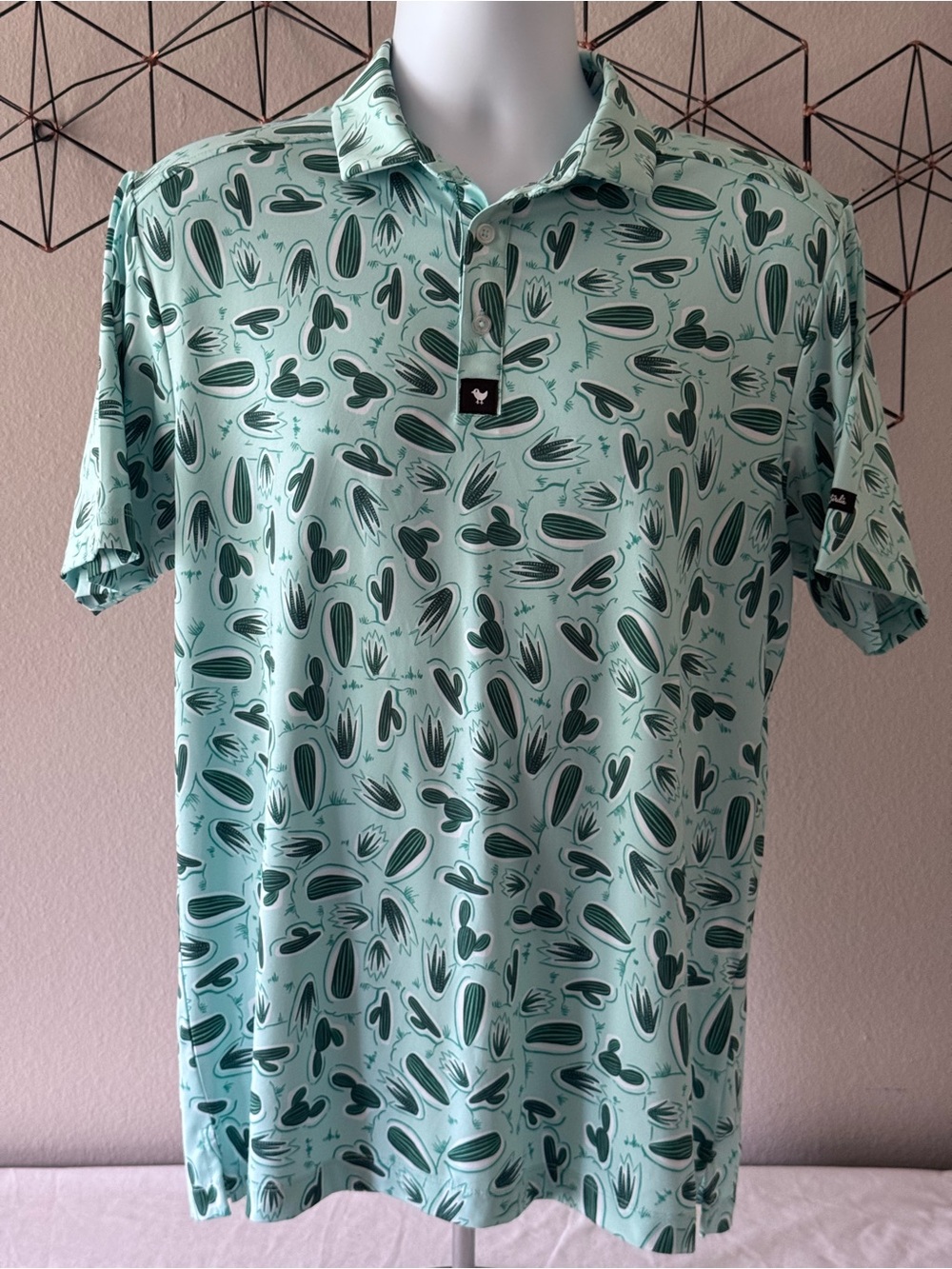 BAD BIRDIE Tony Saguaro Print Performance Golf Polo 

Mens Medium